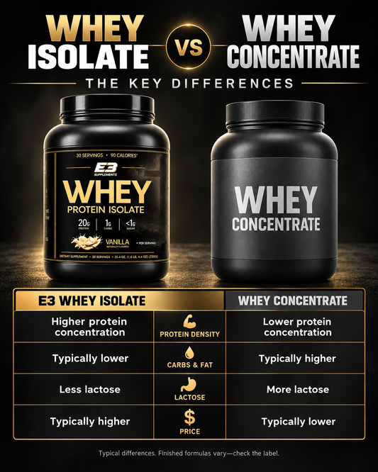 Whey Protein Isolate vs. Concentrate: What's the Difference?